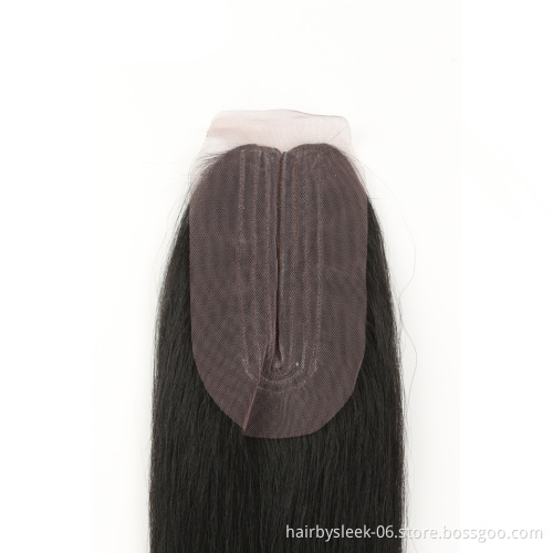 18" 20" 22" 4PCS 245g Yaki Straight Hair Bundles Synthetic Weave Hair With Lace Closure Synthetic Hair Extension For Black Women